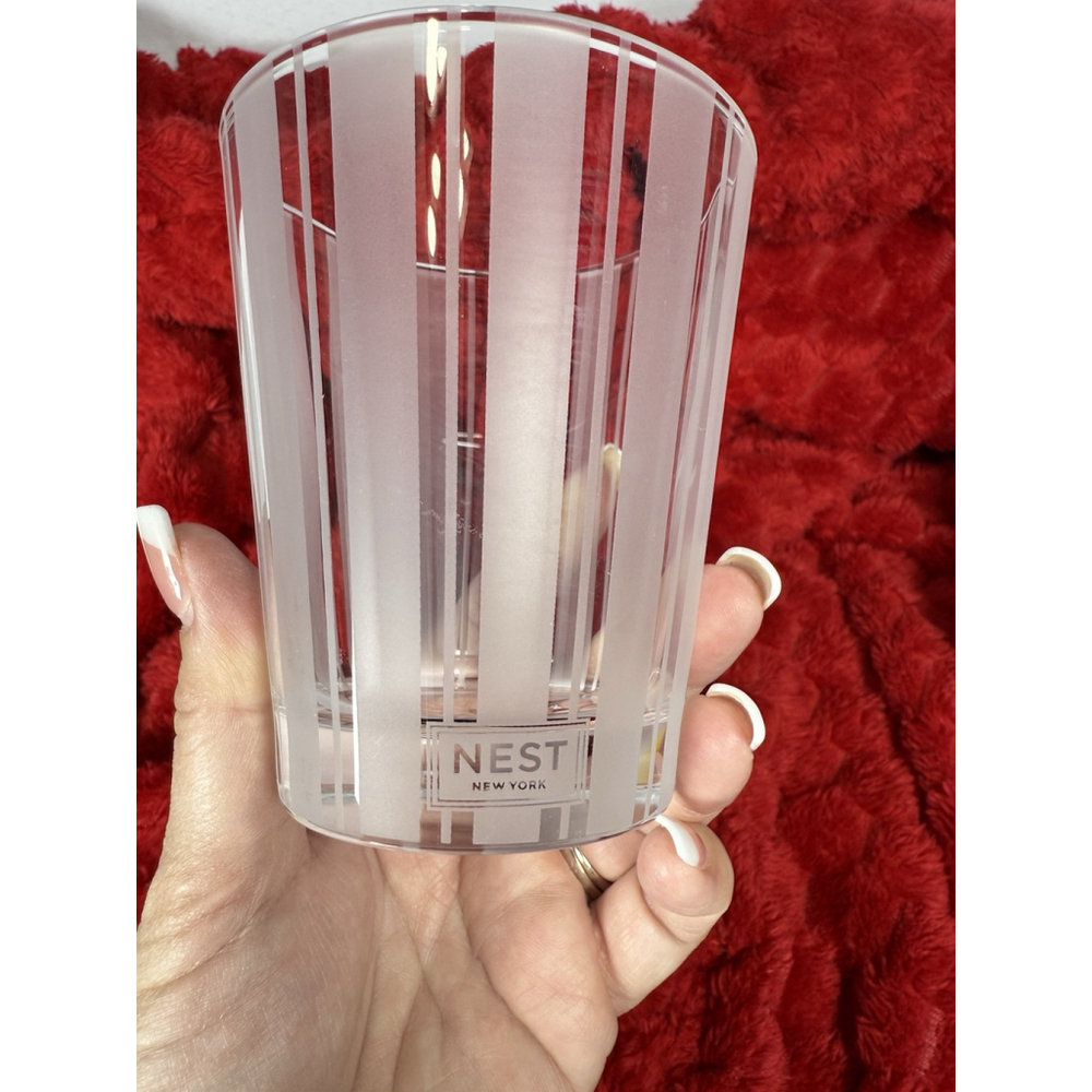 NEST Fragrances Empty Heavy Large 8.1 Oz Glass Tapered Candle Jar Frosted Stripe - Picture 2 of 6